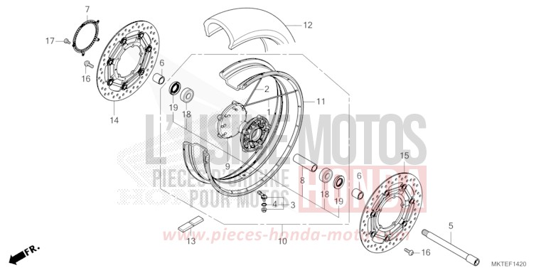 FRONT WHEEL for X-ADV 750 MAT DEEP MUD GRAY (NHD05) from 2025